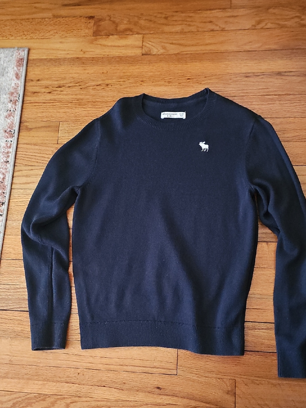 Abercrombie & Fitch Navy Crewneck Sweater with White Logo.